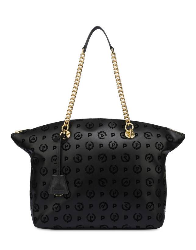 Pollini Tote Bag Heritage Flock Nero/nero Smaltimento dello stoccaggio