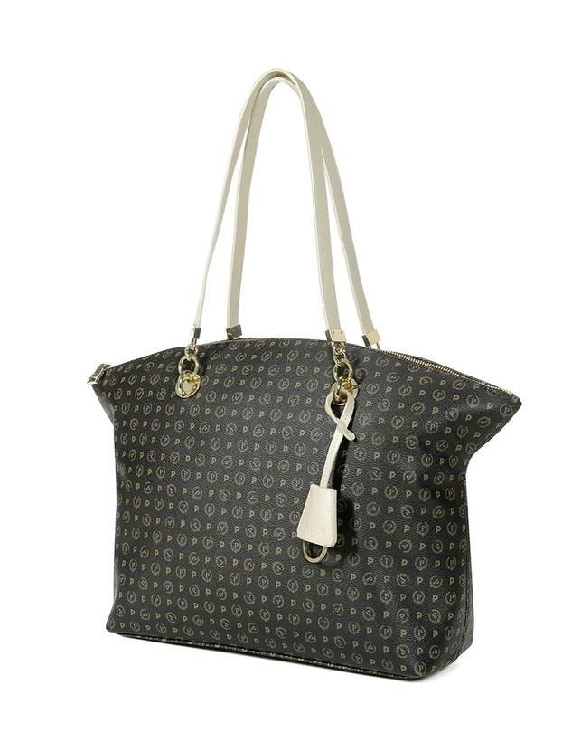 Pollini Tote Bag Heritage Logo Classic Nero/avorio Online Outlet