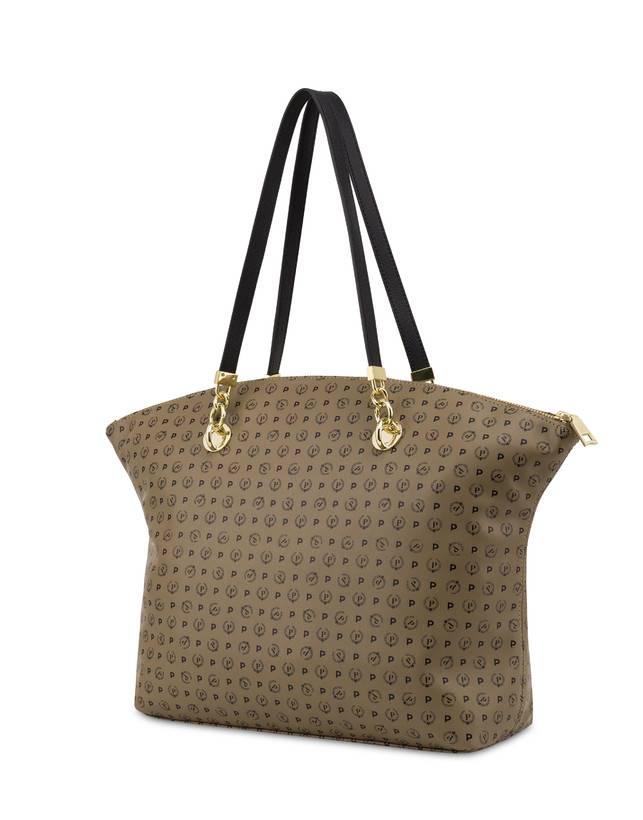 Pollini Tote Bag Heritage Soft Touch Taupe/nero Grandi sconti