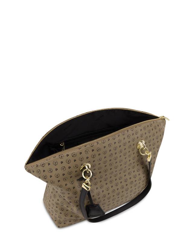 Pollini Tote Bag Heritage Soft Touch Taupe/nero Grandi sconti