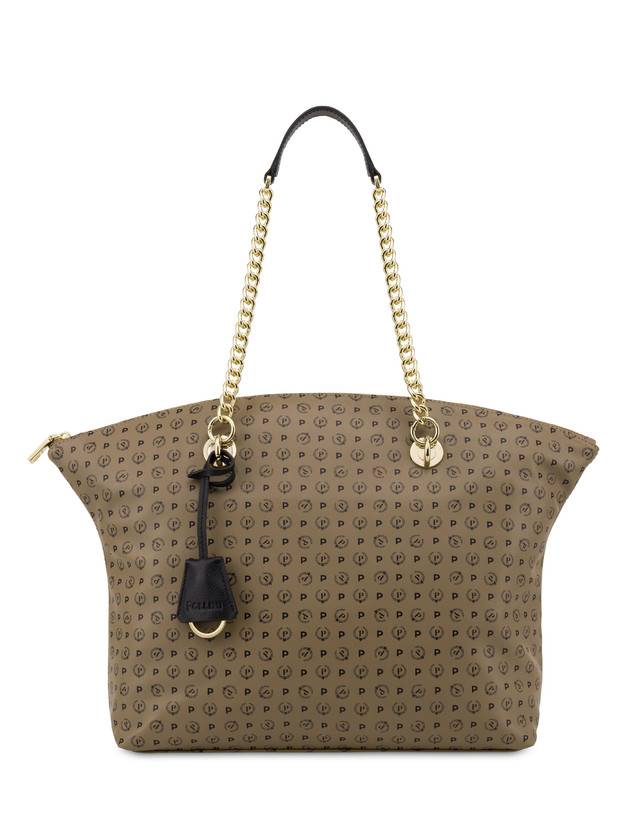 Pollini Tote Bag Heritage Soft Touch Taupe/nero Grandi sconti