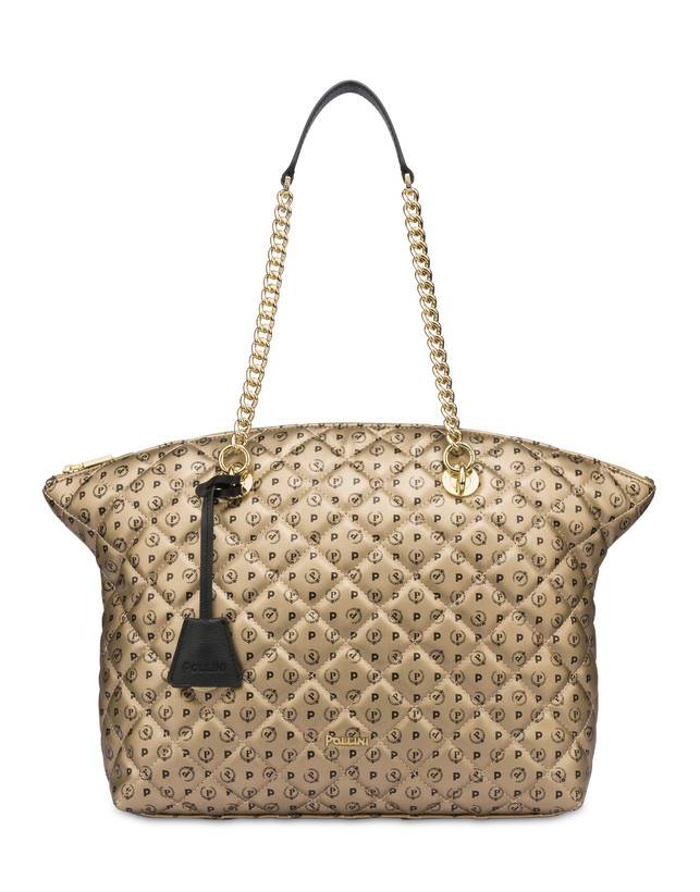 Pollini Tote Bag Heritage Matelassé Oro/nero Offerte stagionali