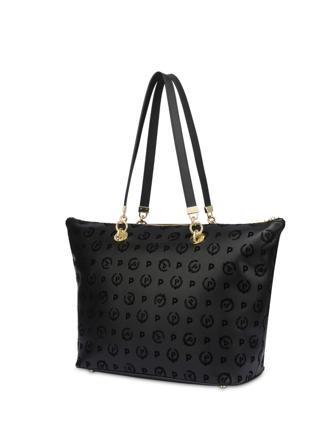 Pollini Shopping Bag Con Manici Intercambiabili Heritage Flock Nero/nero Liquidazione