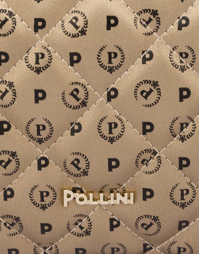 Pollini Borsa A Tracolla Heritage Matelassé Oro/nero Offerte giornaliere