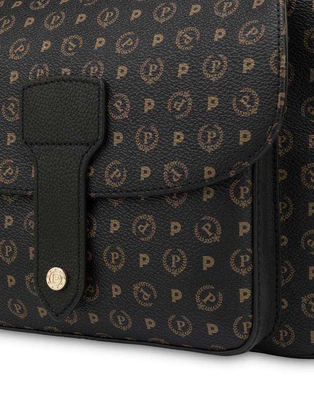 Pollini Borsa A Spalla Heritage Logo Classic Nero/nero Offerte speciali