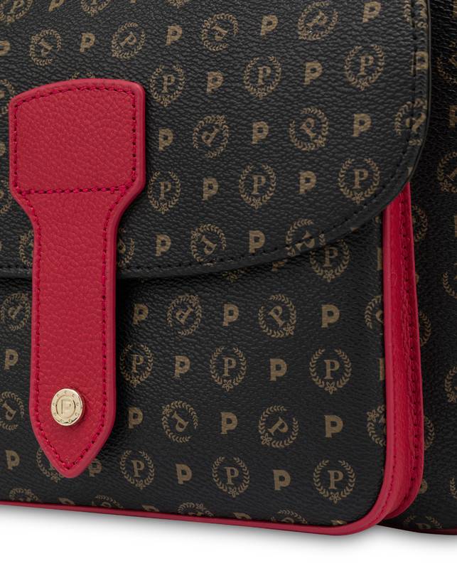 Pollini Borsa A Spalla Heritage Logo Classic Nero/lacca Enormi risparmi