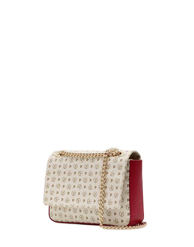 Pollini Borsa A Spalla Con Catena Heritage Logo Classic Avorio/lacca Ultimi tre giorni