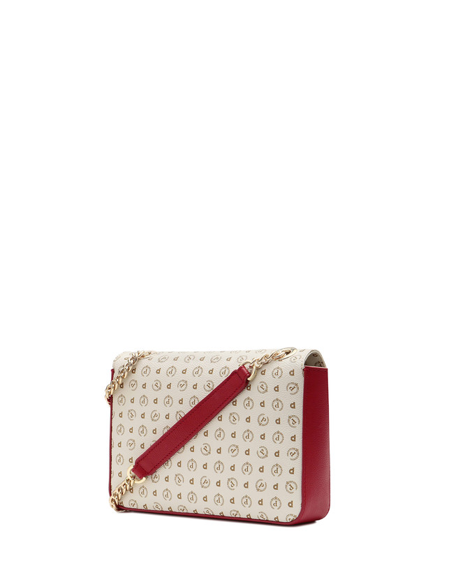 Pollini Borsa A Spalla Con Catena Heritage Logo Classic Avorio/lacca Ultimi tre giorni