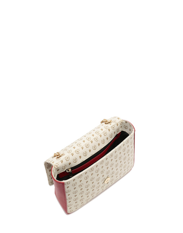 Pollini Borsa A Spalla Con Catena Heritage Logo Classic Avorio/lacca Ultimi tre giorni