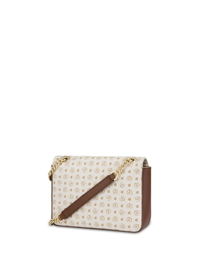 Pollini Borsa A Spalla Con Catena Heritage Logo Classic Avorio/marrone ACQUISTA ORA