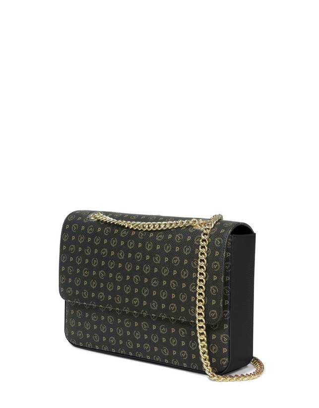 Pollini Borsa A Spalla Con Catena Heritage Logo Classic Nero/nero Latest stili