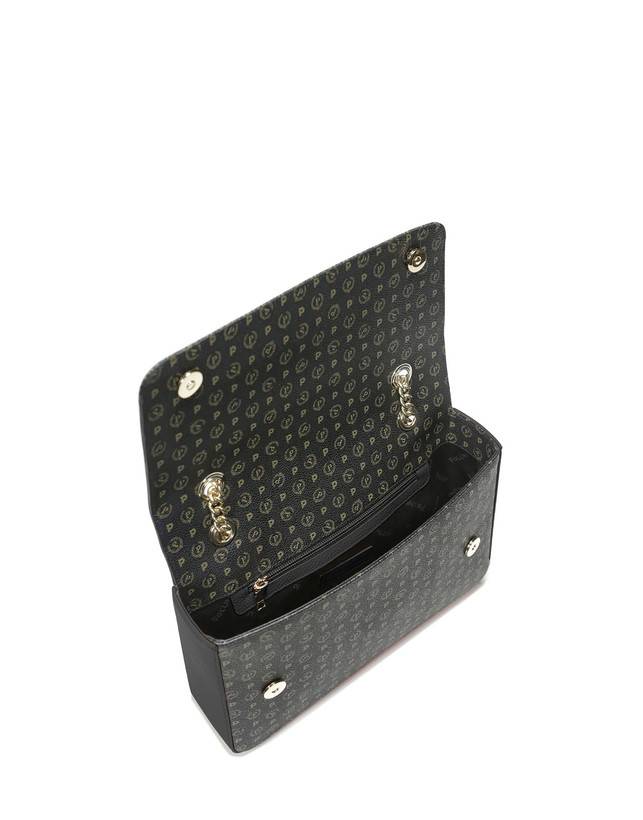 Pollini Borsa A Spalla Con Catena Heritage Logo Classic Nero/nero Latest stili