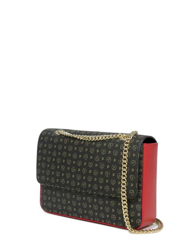 Pollini Borsa A Spalla Con Catena Heritage Logo Classic Nero/lacca Ultimi due giorni