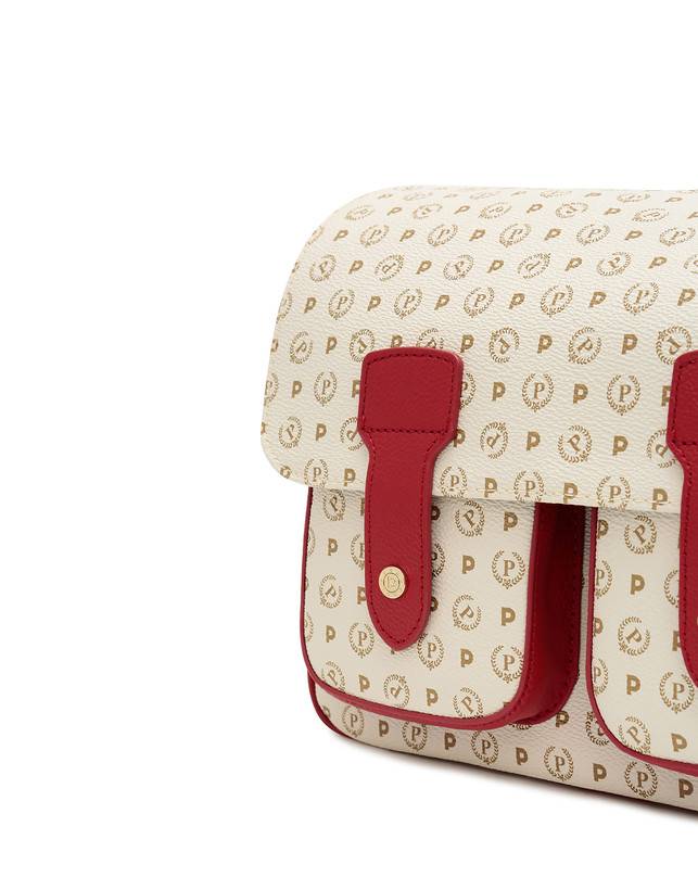 Pollini Borsa Messenger Heritage Logo Classic Avorio/lacca Fino al 50% di sconto