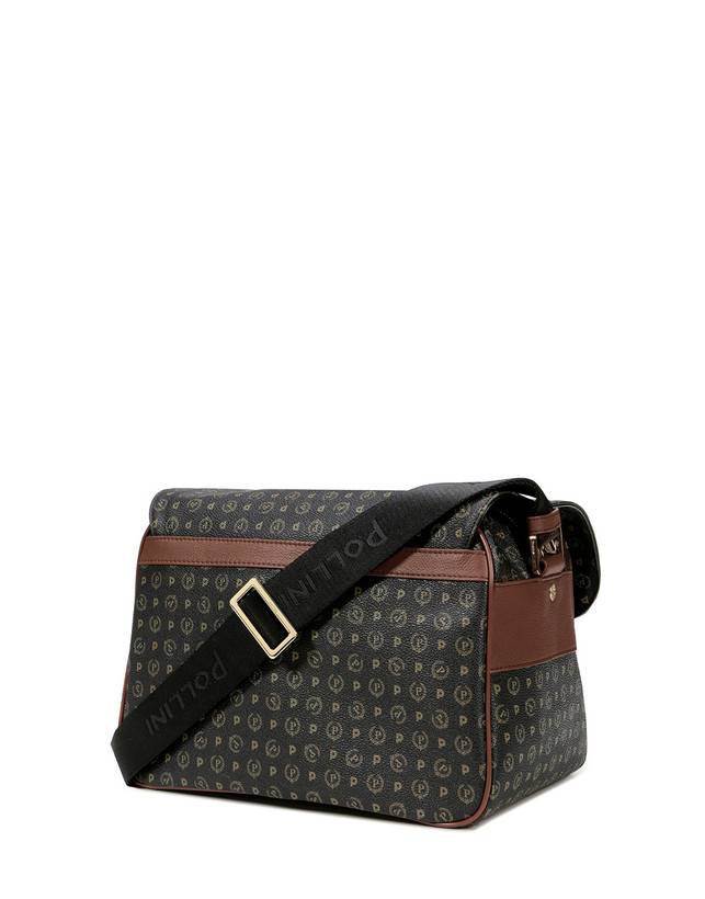 Pollini Borsa A Spalla Multitasche Heritage Logo Classic Nero/marrone Fino al 65% di sconto
