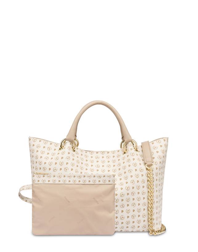 Pollini Borsa Doppio Manico In Pvc Heritage Logo Classic Avorio/ghiaccio Fino al 55% di sconto