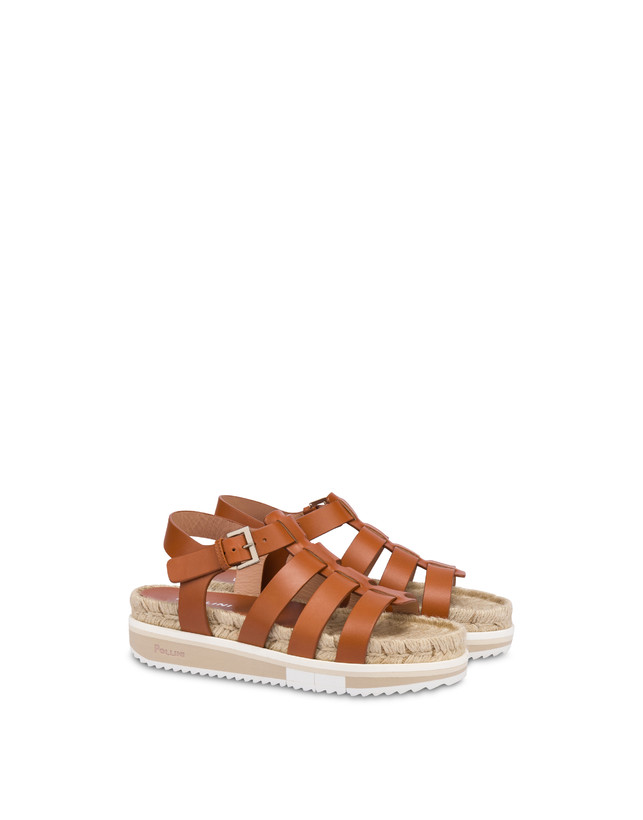 Pollini Sandali Fussbett In Vacchetta Flower Garden Wood Enormi sconti