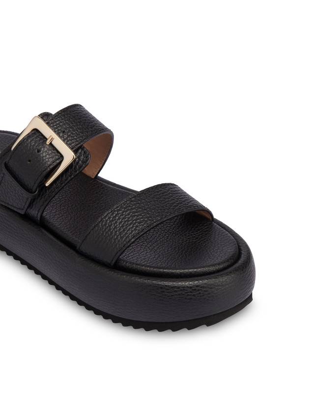 Pollini Sandali Flatform In Vitello Bottalato Ethos Nero Limitato a 3 giorni
