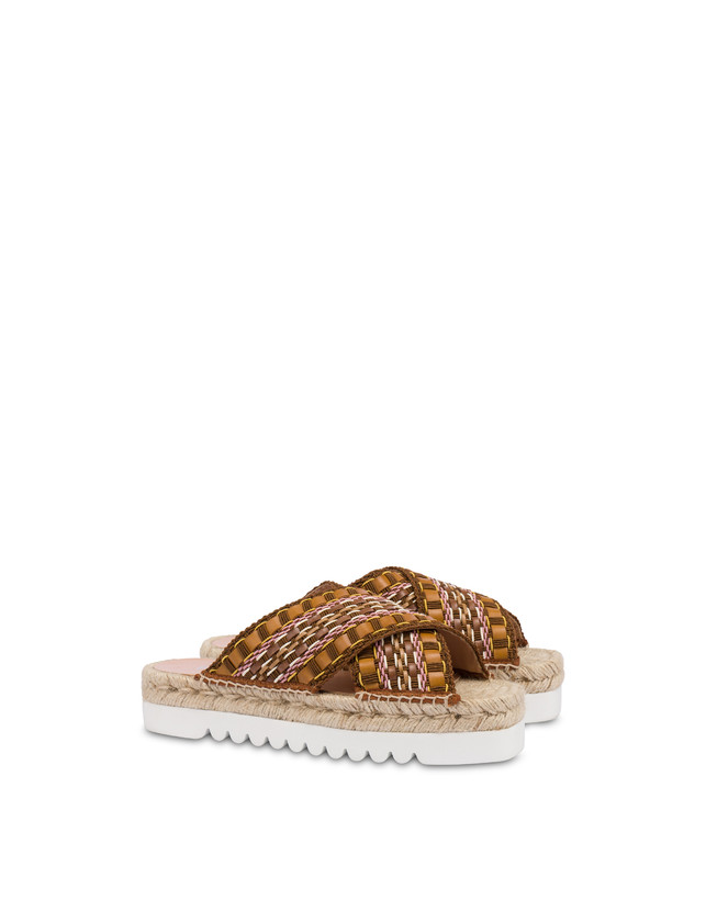 Pollini Sandali Espadrillas In Tessuto Intrecciato Summer Time Wood Duty-free
