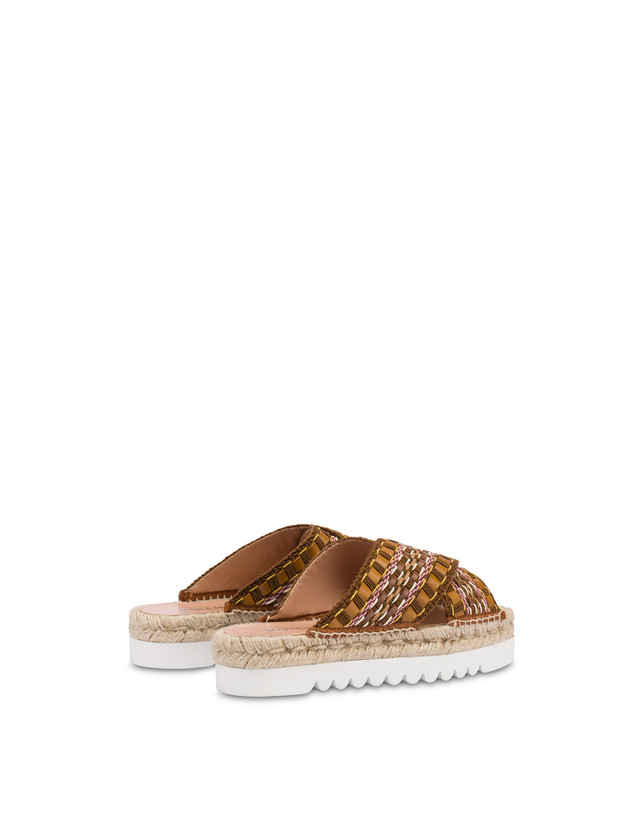 Pollini Sandali Espadrillas In Tessuto Intrecciato Summer Time Wood Duty-free