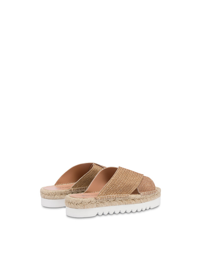 Pollini Sandali Espadrillas In Vitello Stampa Intreccio Summer Time Wood-oro 50% di sconto per tempo limitato