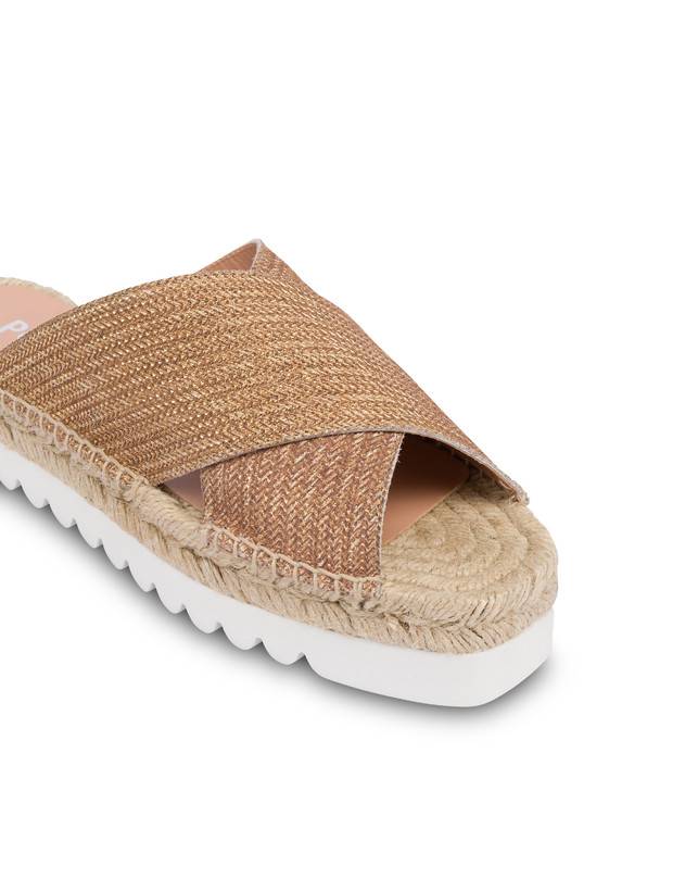 Pollini Sandali Espadrillas In Vitello Stampa Intreccio Summer Time Wood-oro 50% di sconto per tempo limitato