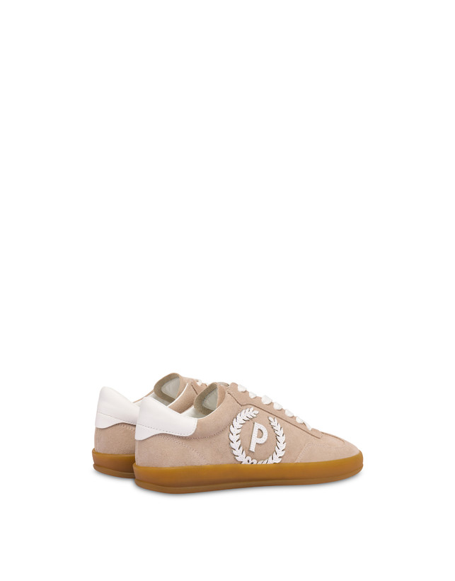 Pollini Sneakers In Crosta Venus Beige/bianco In Linea