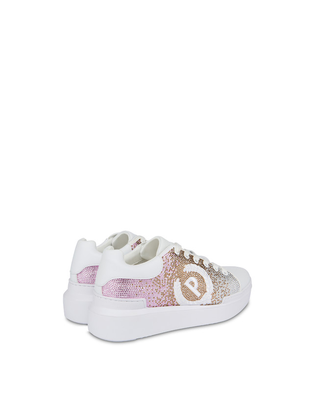 Pollini Sneakers Con Strass Degradé Bling Carrie Bianco/bianco Qualità