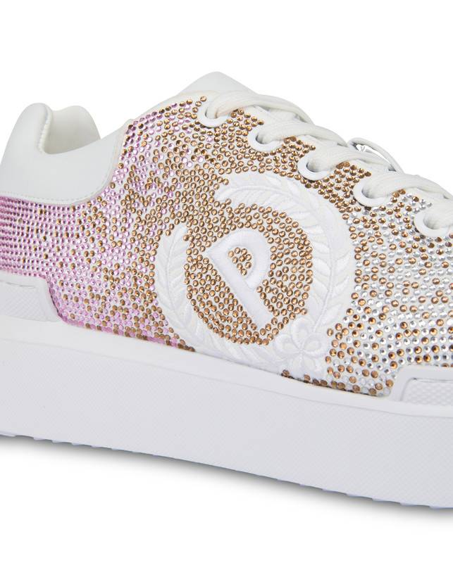 Pollini Sneakers Con Strass Degradé Bling Carrie Bianco/bianco Qualità