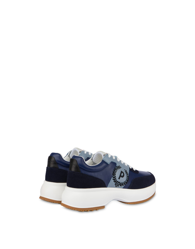 Pollini Sneakers In Vitello E Crosta Emily Navy/navy/sky/nero Vendita