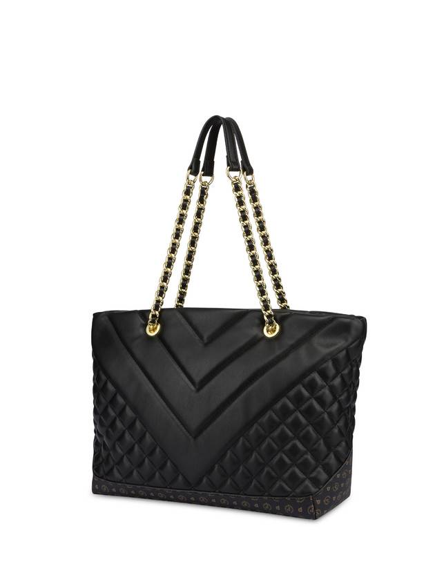 Pollini Tote Bag Matelassé Backgammon Nero/nero Negozi Online