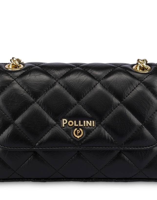 Pollini Borsa A Spalla Matelassé Waltzer Night Nero Consegna Veloce