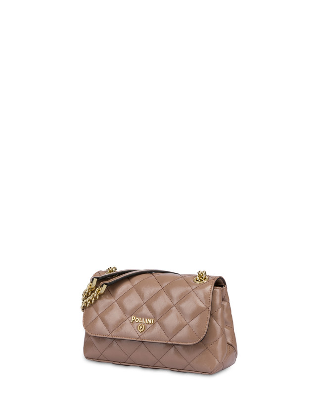 Pollini Borsa A Spalla Matelassé Shiny Waltzer Night Nude Promozione Limitata