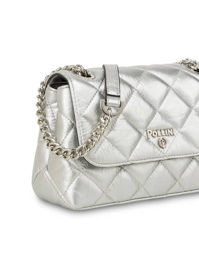 Pollini Borsa A Spalla Matelassé Waltzer Night Argento Fino Al -60%