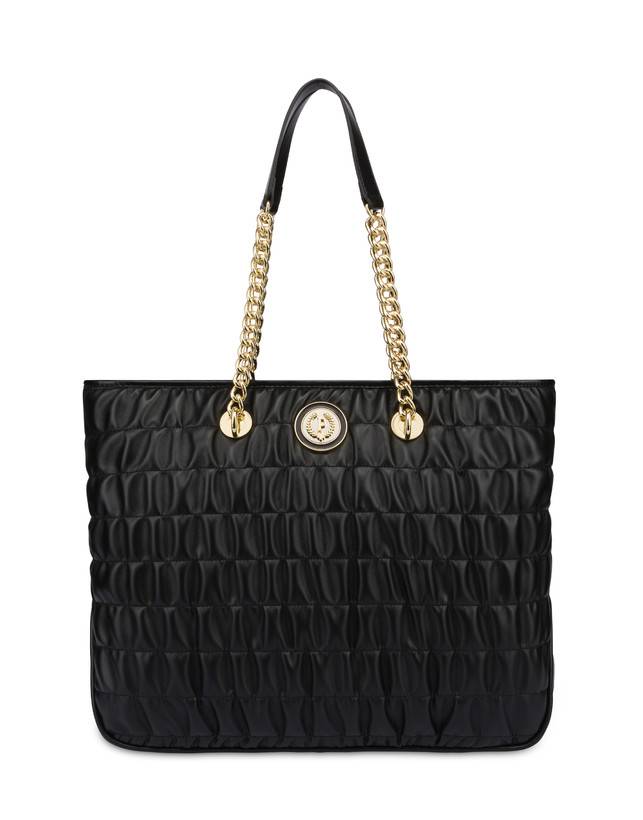 Pollini Borsa Doppio Manico Wrinky Nero/nero Prezzo Ridotto
