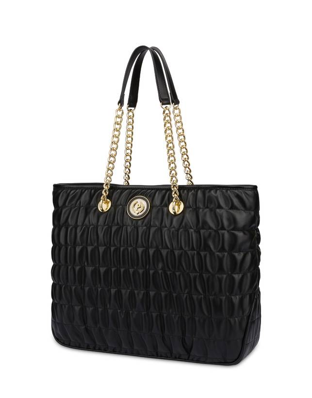 Pollini Borsa Doppio Manico Wrinky Nero/nero Prezzo Ridotto