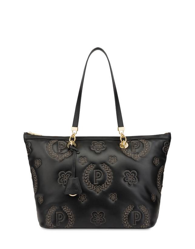 Pollini Shopping Bag Con Manici Intercambiabili Puffy Heritage Nero/nero/nero Economico