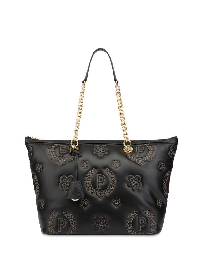 Pollini Shopping Bag Con Manici Intercambiabili Puffy Heritage Nero/nero/nero Economico