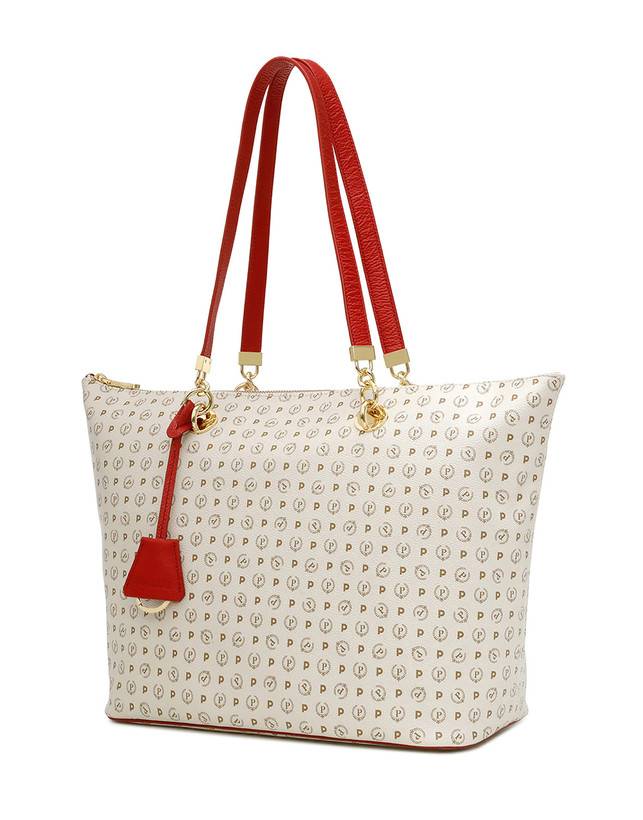 Pollini Shopping Bag Heritage Logo Classic Avorio/lacca Outlet