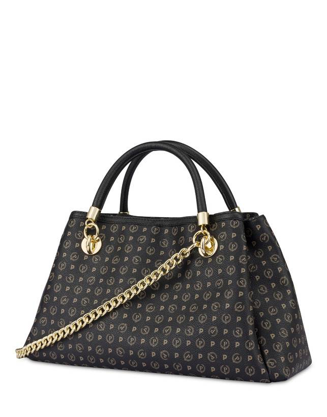 Pollini Borsa A Mano Heritage Logo Classic Nero/nero Vendita Economica