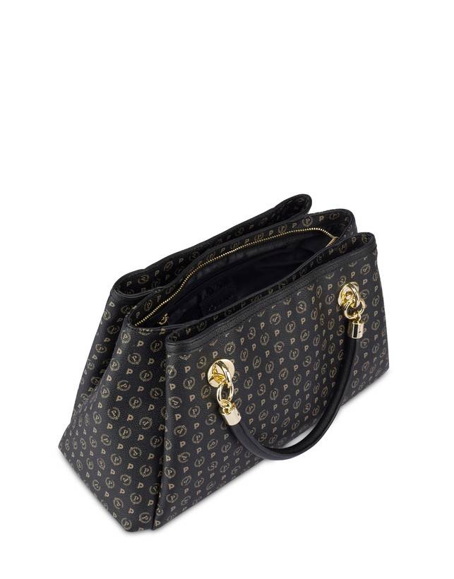 Pollini Borsa A Mano Heritage Logo Classic Nero/nero Vendita Economica