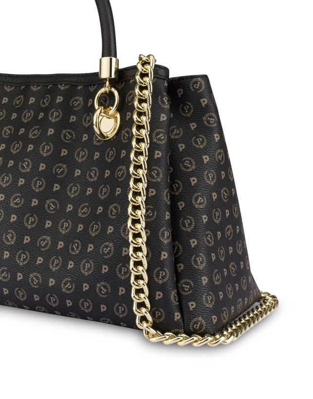 Pollini Borsa A Mano Heritage Logo Classic Nero/nero Vendita Economica