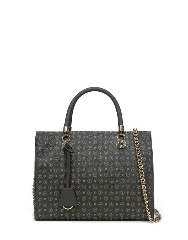 Pollini Shopping Bag Heritage Logo Classic Nero/nero Nuova