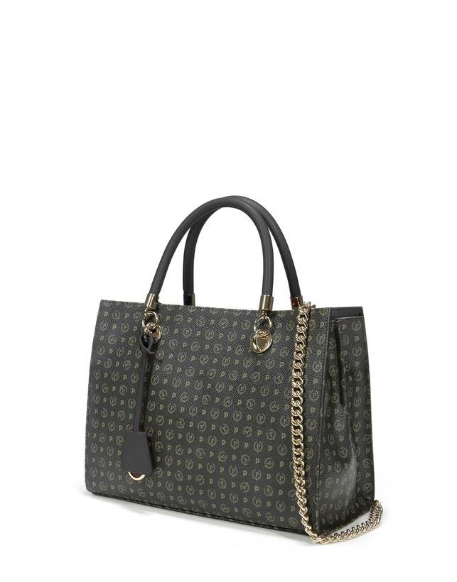 Pollini Shopping Bag Heritage Logo Classic Nero/nero Nuova