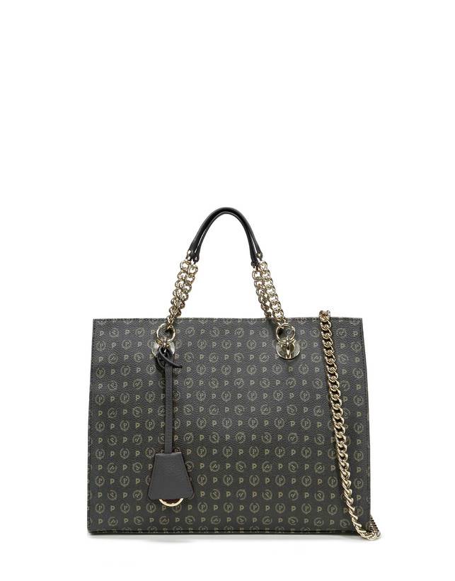 Pollini Shopping Bag Heritage Logo Classic Nero/nero Nuova