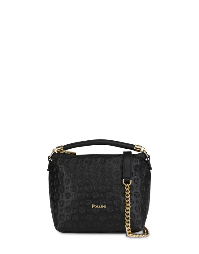 Pollini Borsa A Mano Heritage Logo Embossed Nero Prezzo di fabbrica