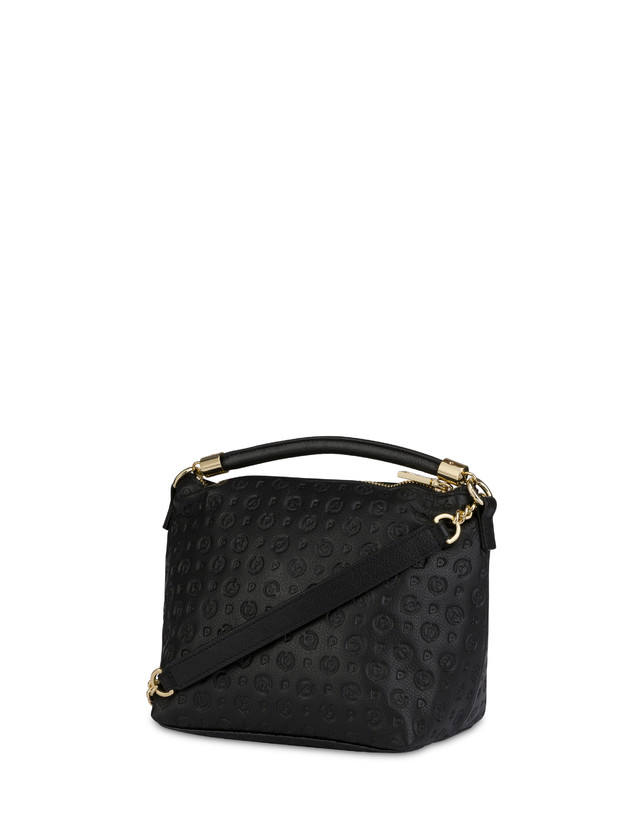 Pollini Borsa A Mano Heritage Logo Embossed Nero Prezzo di fabbrica