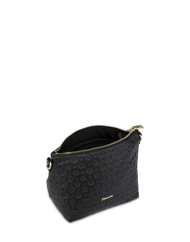 Pollini Borsa A Mano Heritage Logo Embossed Nero Prezzo di fabbrica