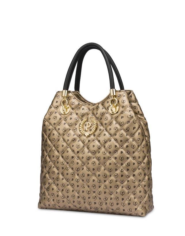 Pollini Borsa Doppio Manico Heritage Matelassé Oro/nero Offerta speciale