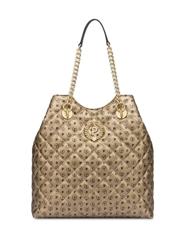 Pollini Borsa Doppio Manico Heritage Matelassé Oro/nero Offerta speciale